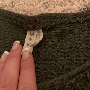 Free People Tops - Green free people raw hem tee Free People Tops - Green free people raw hem tee